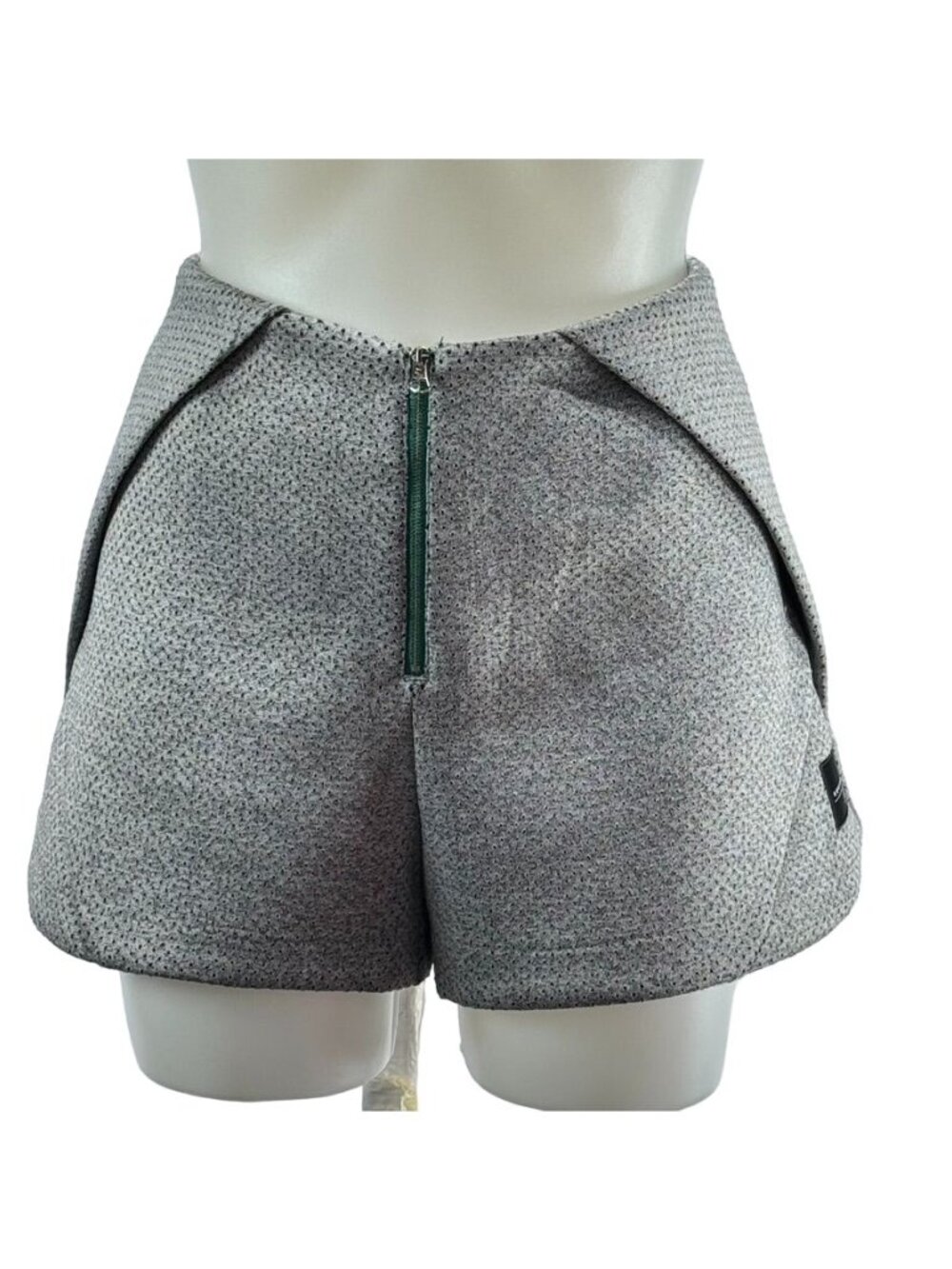 ADIDAS Women's Shorts Polyester Grey High Rise Athletic Zipper Breathable Size L